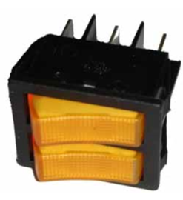 INTERRUPTOR DOBLE LUMINOSO AMARILLO 16A 6 F 6.3mm 8MEDIDAS 30X22