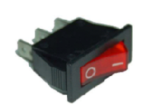 INTERRUPTOR UNIPOLAR LUMINOSO ROJO 16A 3FASTON DE 6.3mm(MEDIDAS 11X30)